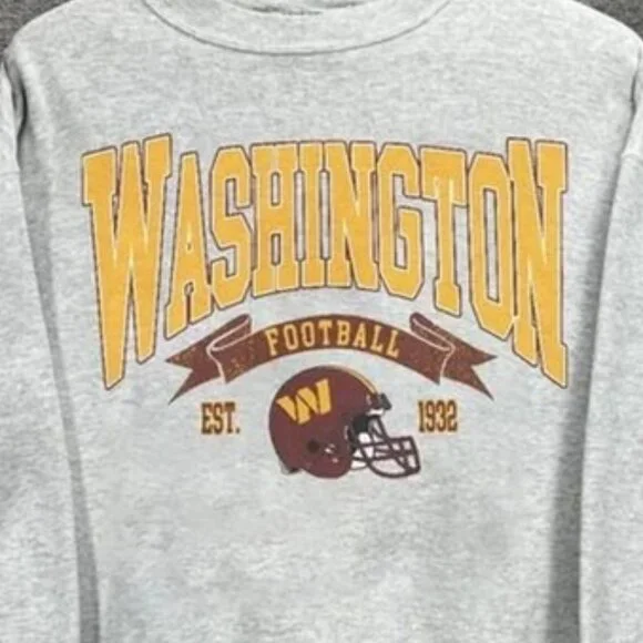 Retro Washington Commanders Vintage NFL Football Logo Fan Sweatshirt 91 - Picture 2 of 5